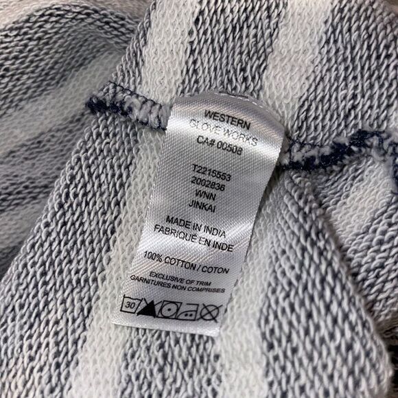 Jag Debbie Stripe Lace Up Top Womens Large Coastal Grandma Navy Blue - Picture 6 of 6